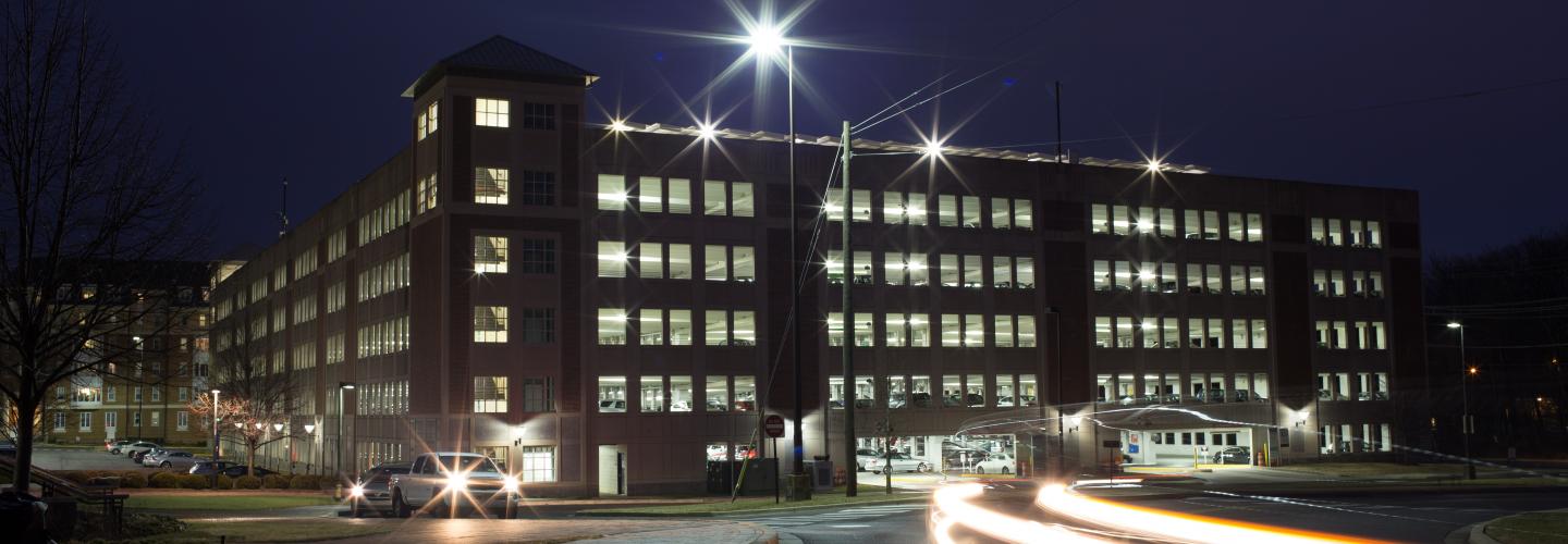 parking garage at night