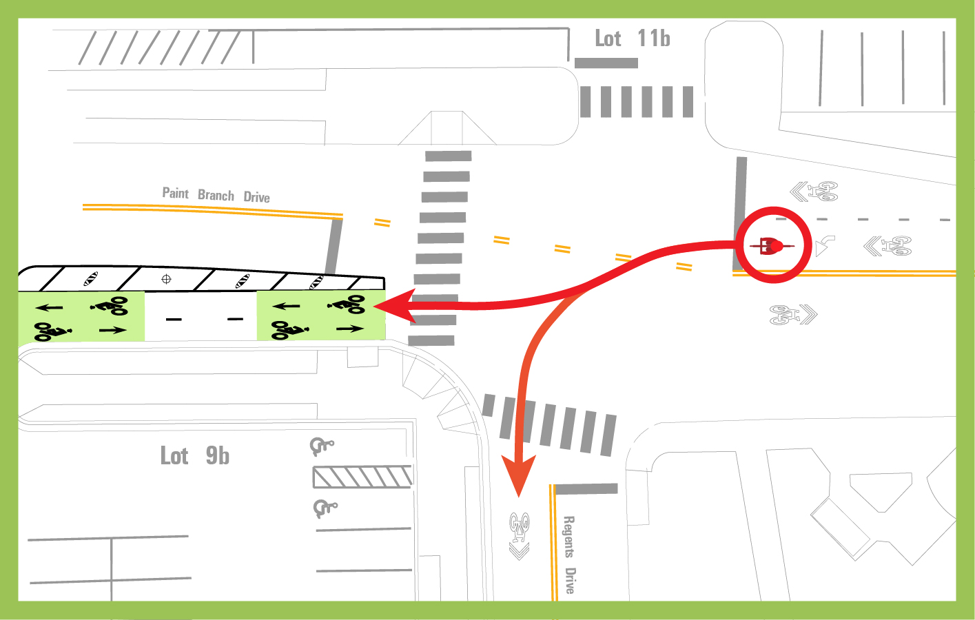 Tip 2: Riders entering the bike lane